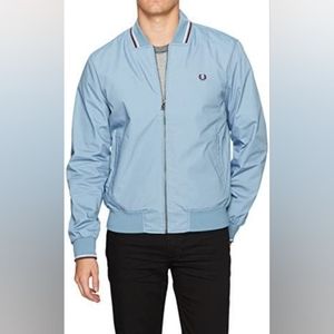 XXL Fred Perry Laurel Wreath Twin tipped Bomber Jacket Sky Blue